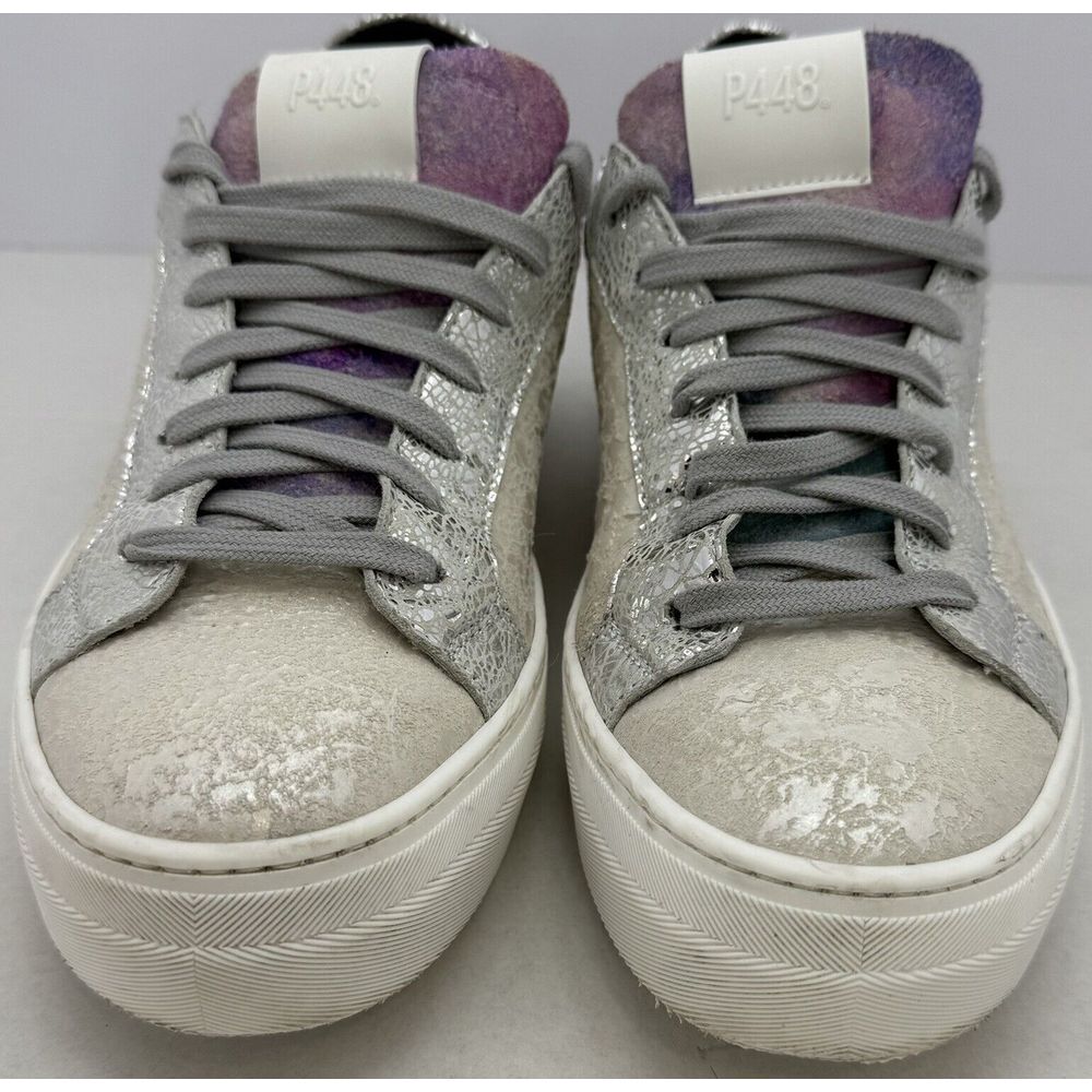 P448 Thea Women's US Size 9.5-10 EU 40 Sneakers Metallic White Multi Shimmer‎